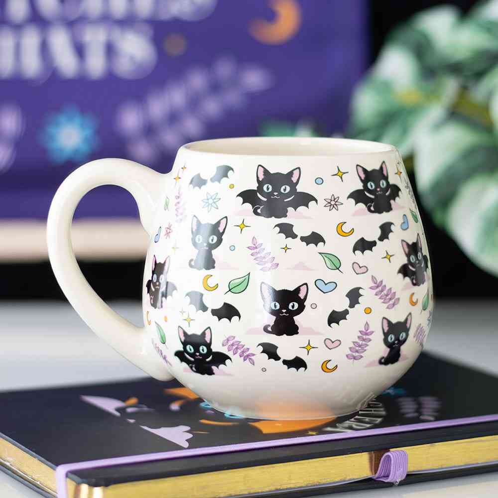 Something Different - Cute and Creepy Cat Print Rounded Mok/beker - Multicolours